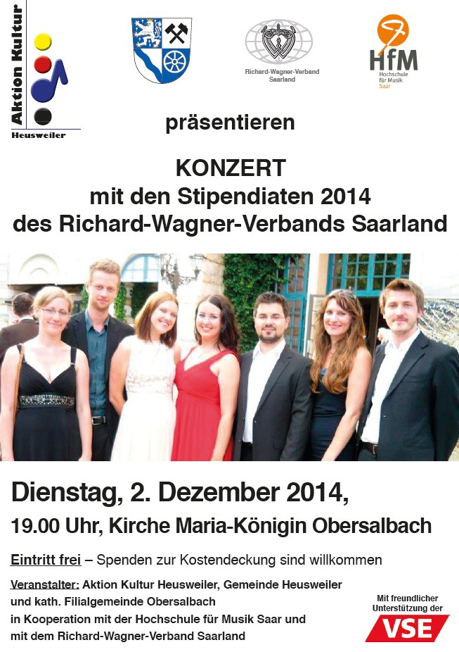 Konzert mit den Stipendiaten 2014 des Richard-Wagner-Verbands Saarland