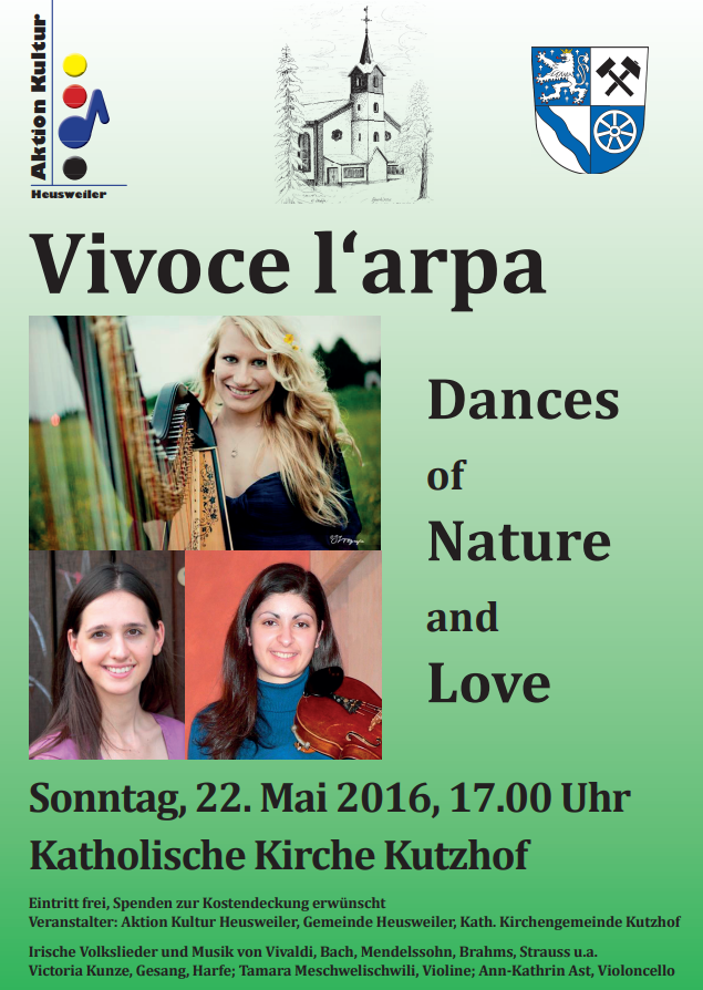 Trio „Vivoce l `arpa“  präsentiert „Dances of Nature and Love“