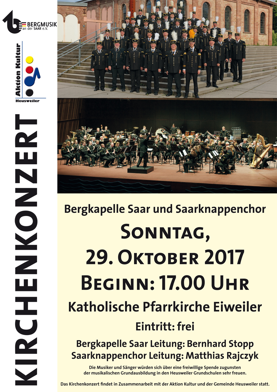 Kirchenkonzert mit Bergkapelle Saar und Saarknappenchor