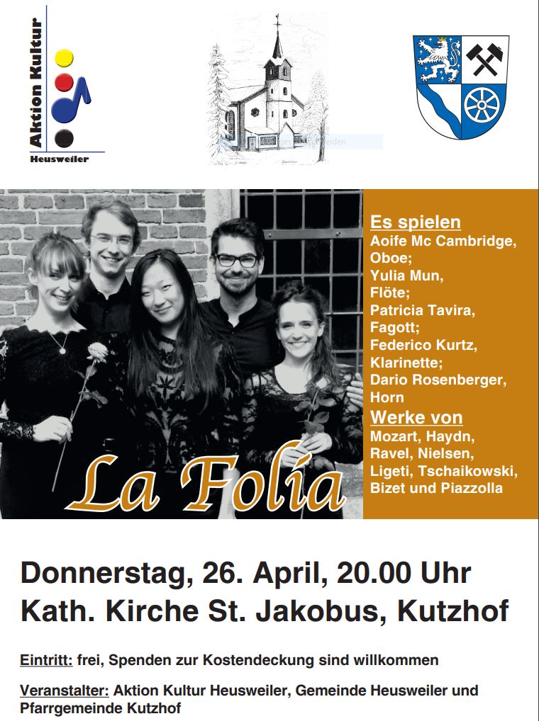 Frühlingskonzert mit dem Quintett „La Folía“