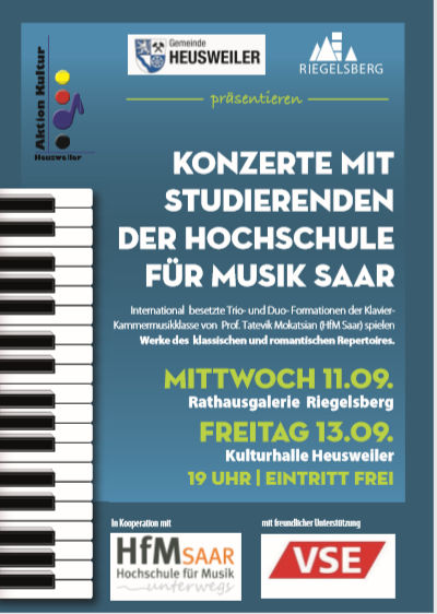 Trio- und Duo-Formationen der Klavier-Kammermusikklasse von Prof. Tatevik Mokatsian (HfM Saar)