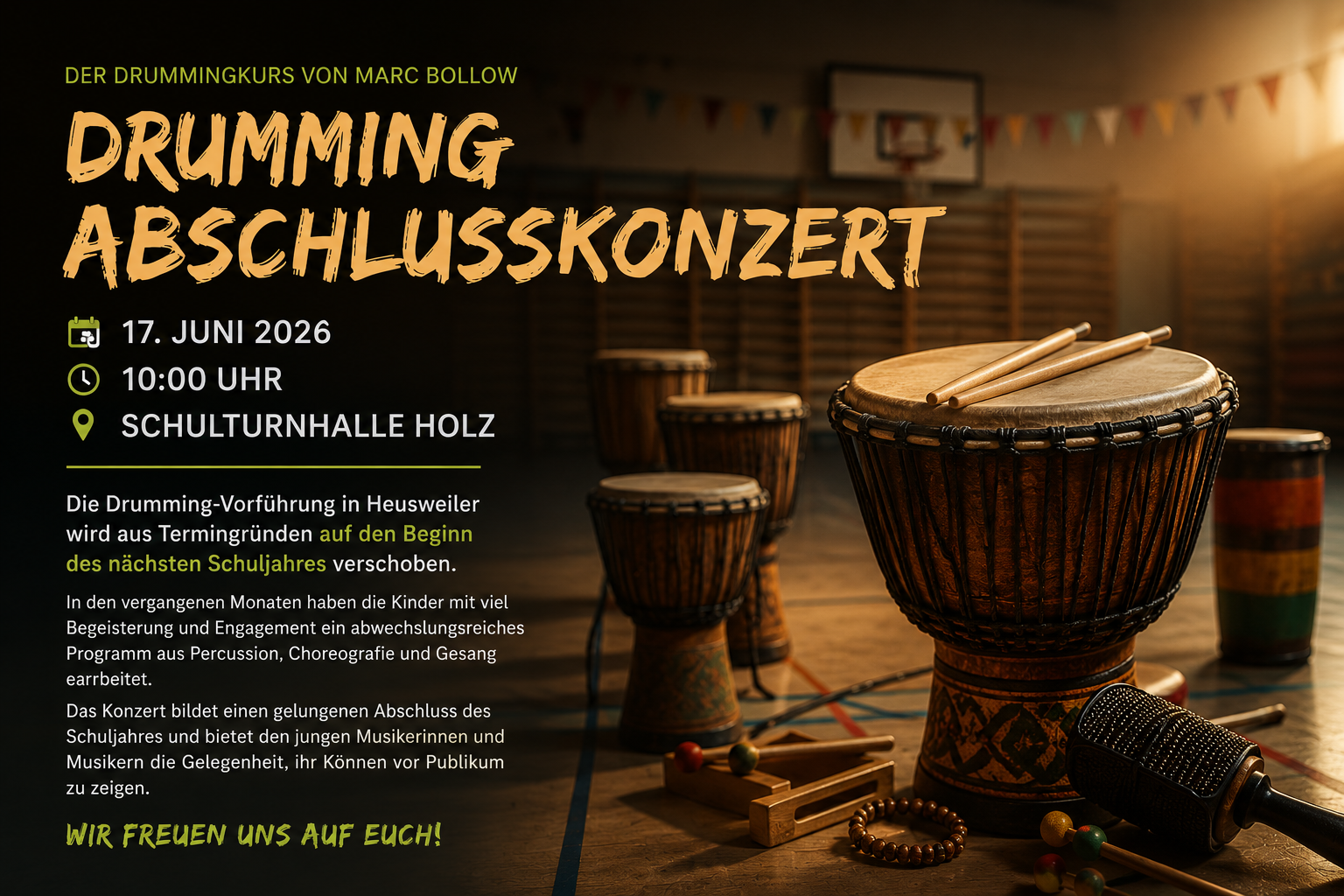 Abschlußkonzert Drumming-Kurs Marc Bollow